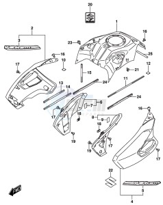 DL1000A drawing FUEL TANK COVER (DL1000XAL8 E21)