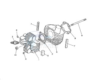 PW 80 drawing CYLINDER AND HEAD