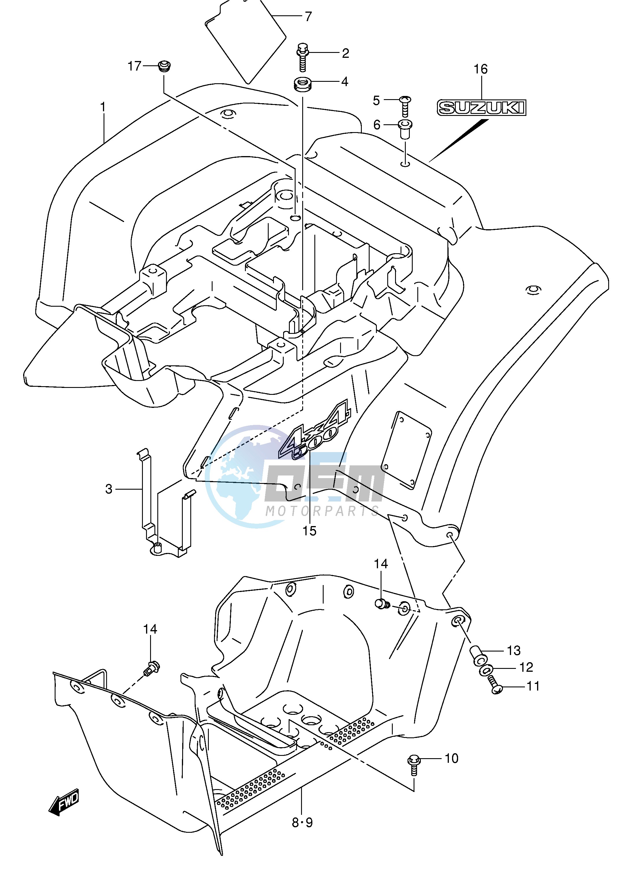 REAR FENDER (MODEL K5 K6 K7)