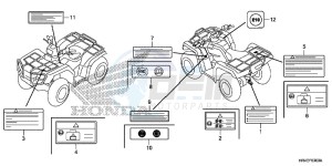 TRX500FE2H Europe Direct - (ED) drawing CAUTION LABEL