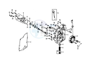 GTS 125 EVO drawing CRANKCASE RIGHT / START MOTOR