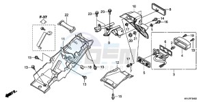 CBR250RD CBR250R 2E - (2E) drawing REAR FENDER