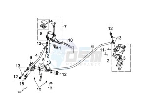 GTS 125 EFI drawing REAR BRAKE CALIPER / BRAKE MOUNT