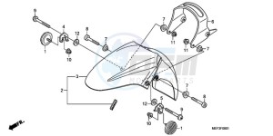 FJS400D9 ED / 2ED drawing FRONT FENDER (FJS400D9/FJ S400A)