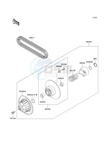 KAF 620 J [MULE 3010 TRANS4X4] (J6J-J8F) J8F drawing DRIVEN CONVERTER_DRIVE BELT