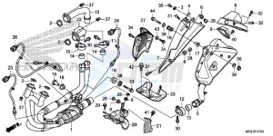 VFR1200FF VFR1200F UK - (E) drawing EXHAUST MUFFLER