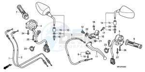 CB600F3A UK - (E / MKH ST) drawing HANDLE LEVER/SWITCH/ CABLE