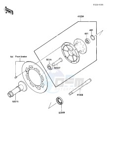 KX 500 A [KX500] (A2) [KX500] drawing FRONT HUB -- 84 A2- -