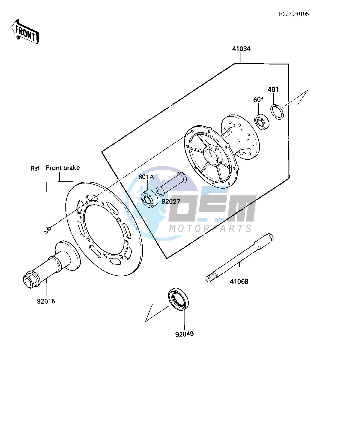 FRONT HUB -- 84 A2- -