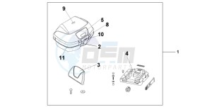 NSS250 JAZZ drawing TOP BOX 45L EXCALIBUR GRAY METALLIC