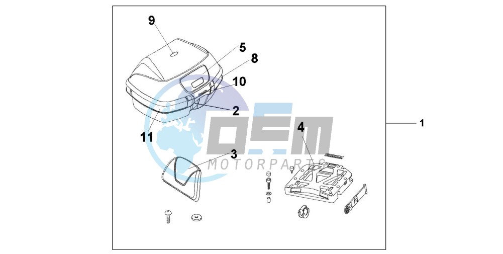 TOP BOX 45L EXCALIBUR GRAY METALLIC