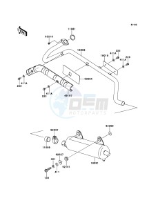 KVF360 4x4 KVF360ADF EU GB drawing Muffler(s)