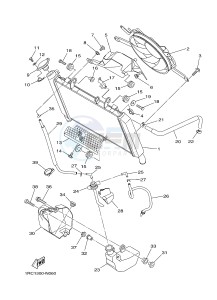 MT09 900 (1RC1 1RC2) drawing RADIATOR & HOSE