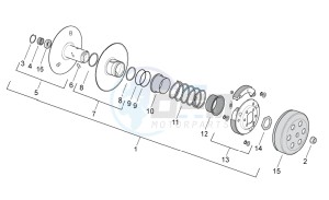 Scarabeo 50 2t e2 (eng. piaggio) drawing Clutch