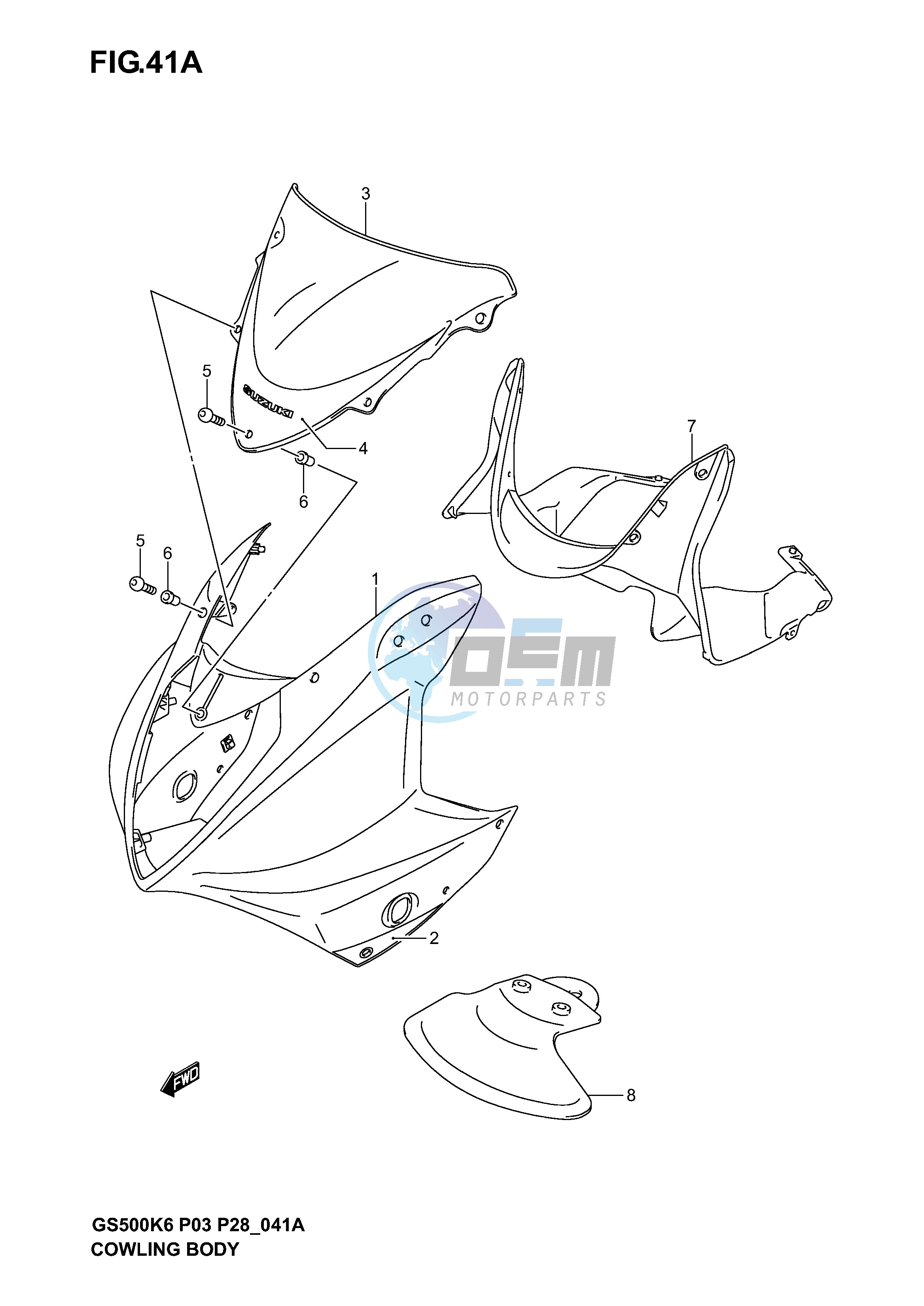 COWLING BODY (GS500FK4)