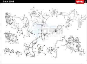 SMX-50-RACING-BLUE drawing HOSE CONNEXIONS TANKS