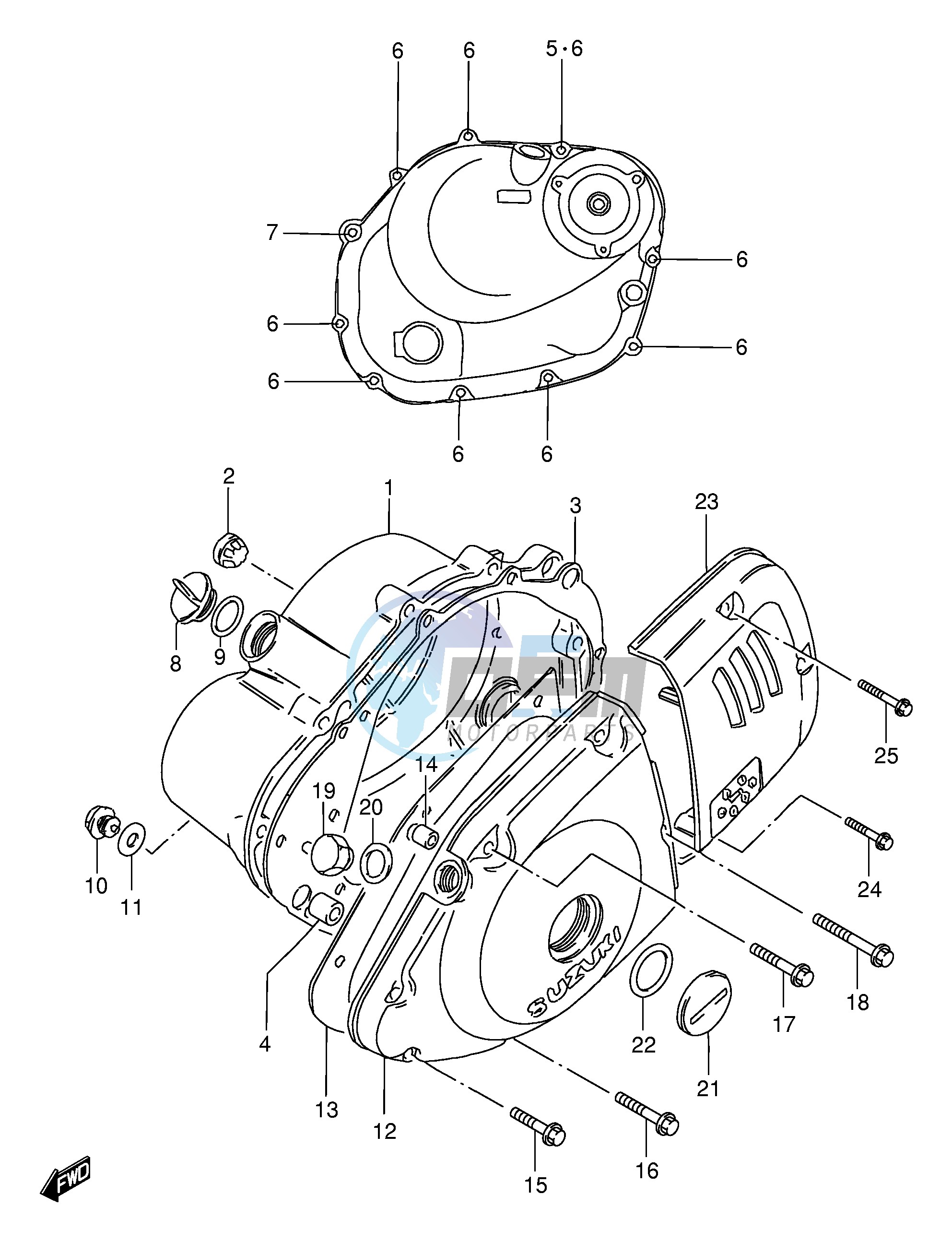 CRANKCASE COVER (SEE NOTE)