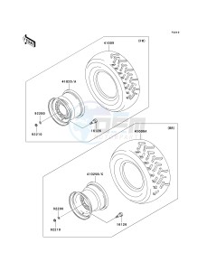 KVF 360 A [PRAIRIE 360 4X4] (A6F-A9F) A8F drawing WHEELS_TIRES