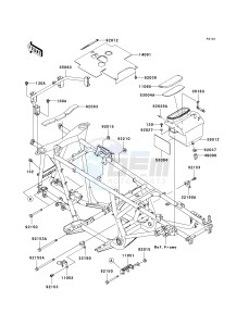 KVF 650 D ([BRUTE FORCE 650 4X4] (D6F-D9F) D8F drawing FRAME FITTINGS