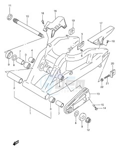 RGV250 (E1) drawing REAR SWINGING ARM