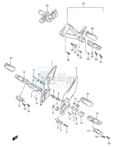 GSF1200 (E2) Bandit drawing FOOTREST (MODEL Y)