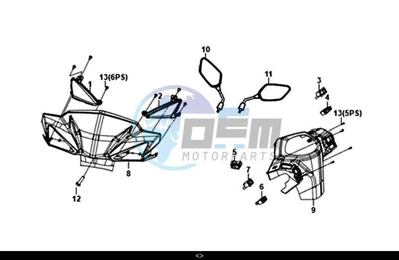 HANDLE PIPE HANDLE COVER / MASK 50 (XE05W1-IT) (L7-L9)