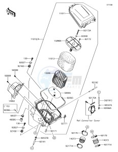 BRUTE FORCE 750 4x4i EPS KVF750HJF EU drawing Air Cleaner