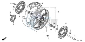 CBF1000T9 UK - (E / ABS MKH) drawing FRONT WHEEL