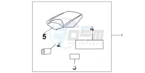 CBR1000RR9 France - (F / CMF REP) drawing REAR SEAT COWL CANDY TAHITIAN BLUE