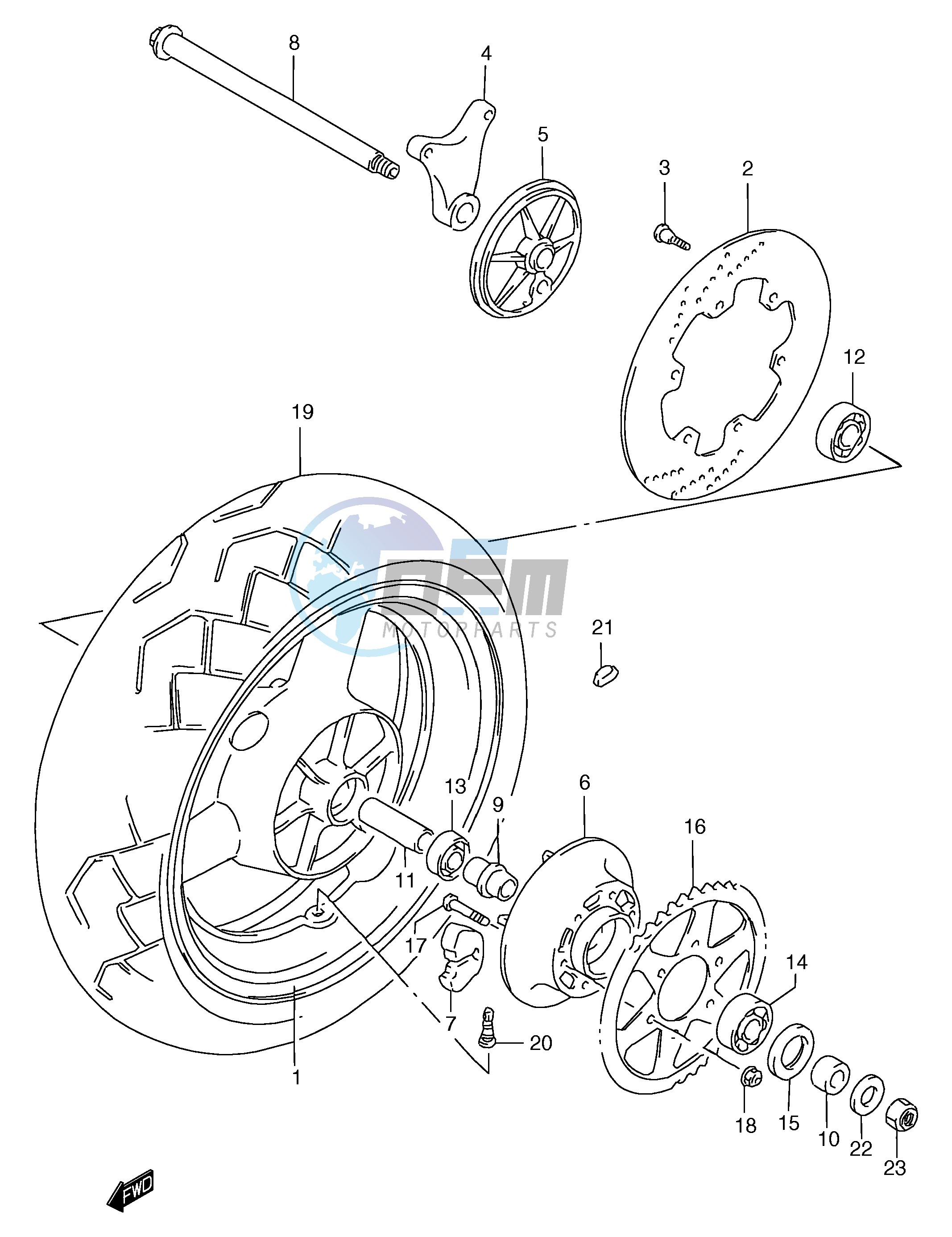 REAR WHEEL (GSF1200SAV SAW SAX SAY)