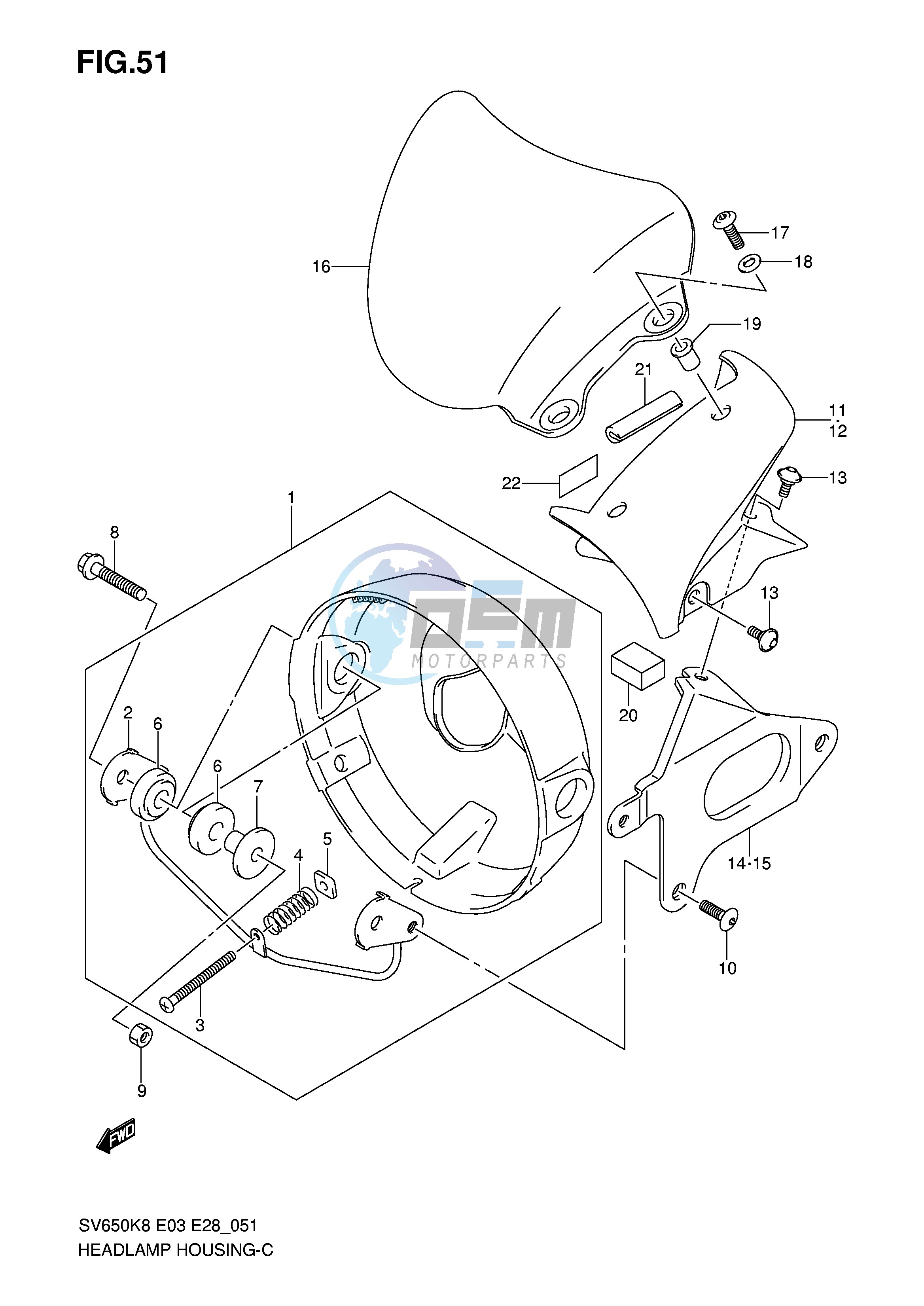 HEADLAMP HOUSING (SV650 A)