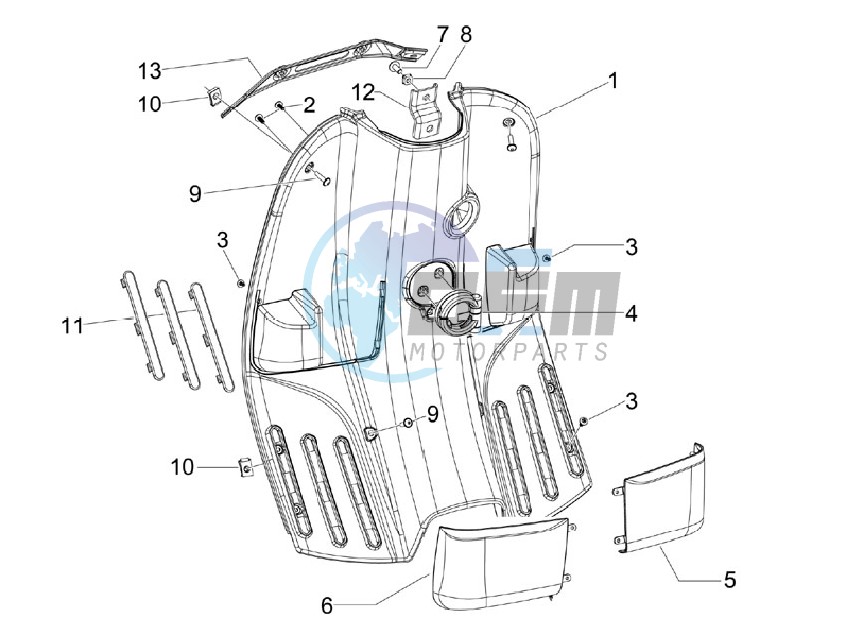 Front glovebox - Knee-guard panel