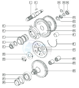 FLEXER_25-45kmh_K1-K3 50 K1-K3 drawing Countershaft-mainshaft