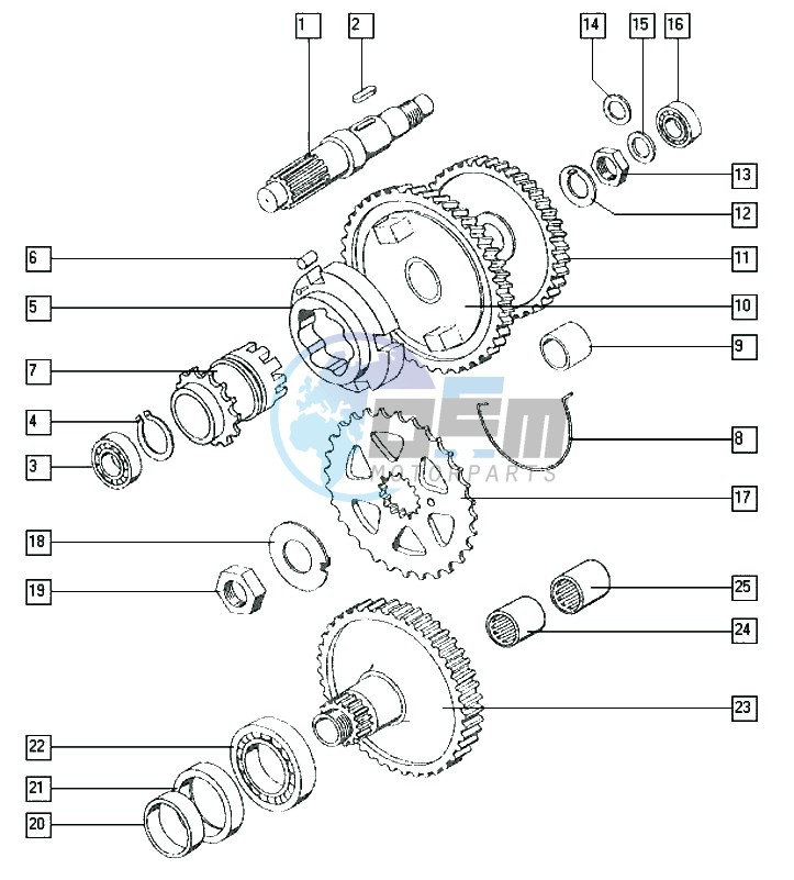 Countershaft-mainshaft