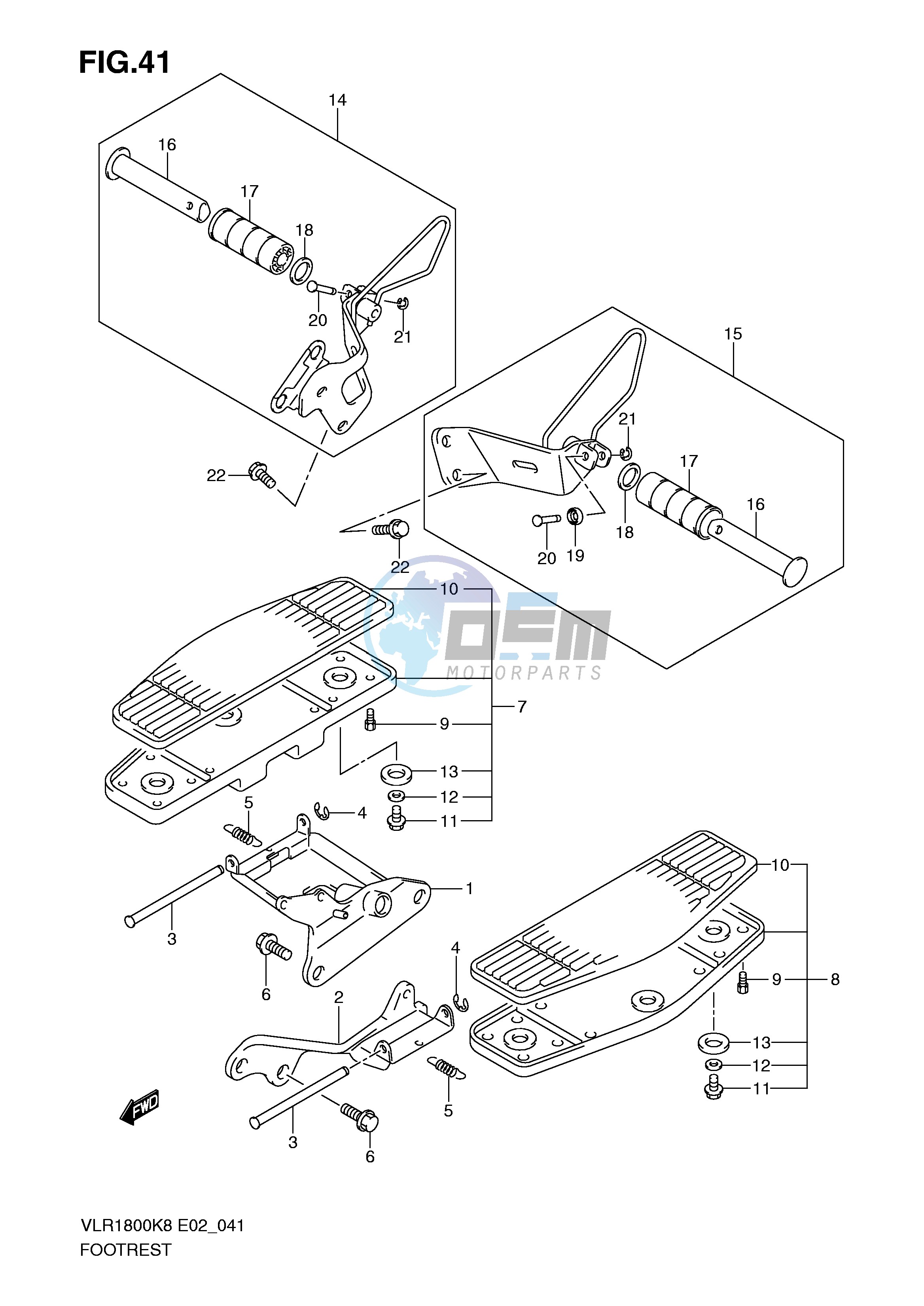 FOOTREST (WITHOUT VLR1800TK9 TL0 E24)