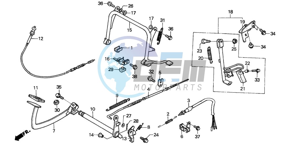 STAND/BRAKE PEDAL (CH125J/L/M/N/P/R)