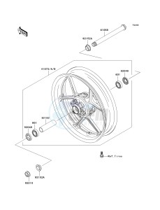 ZX 1000 D [NINJA ZX-10R] (D6F-D7FA) D7FA drawing FRONT WHEEL