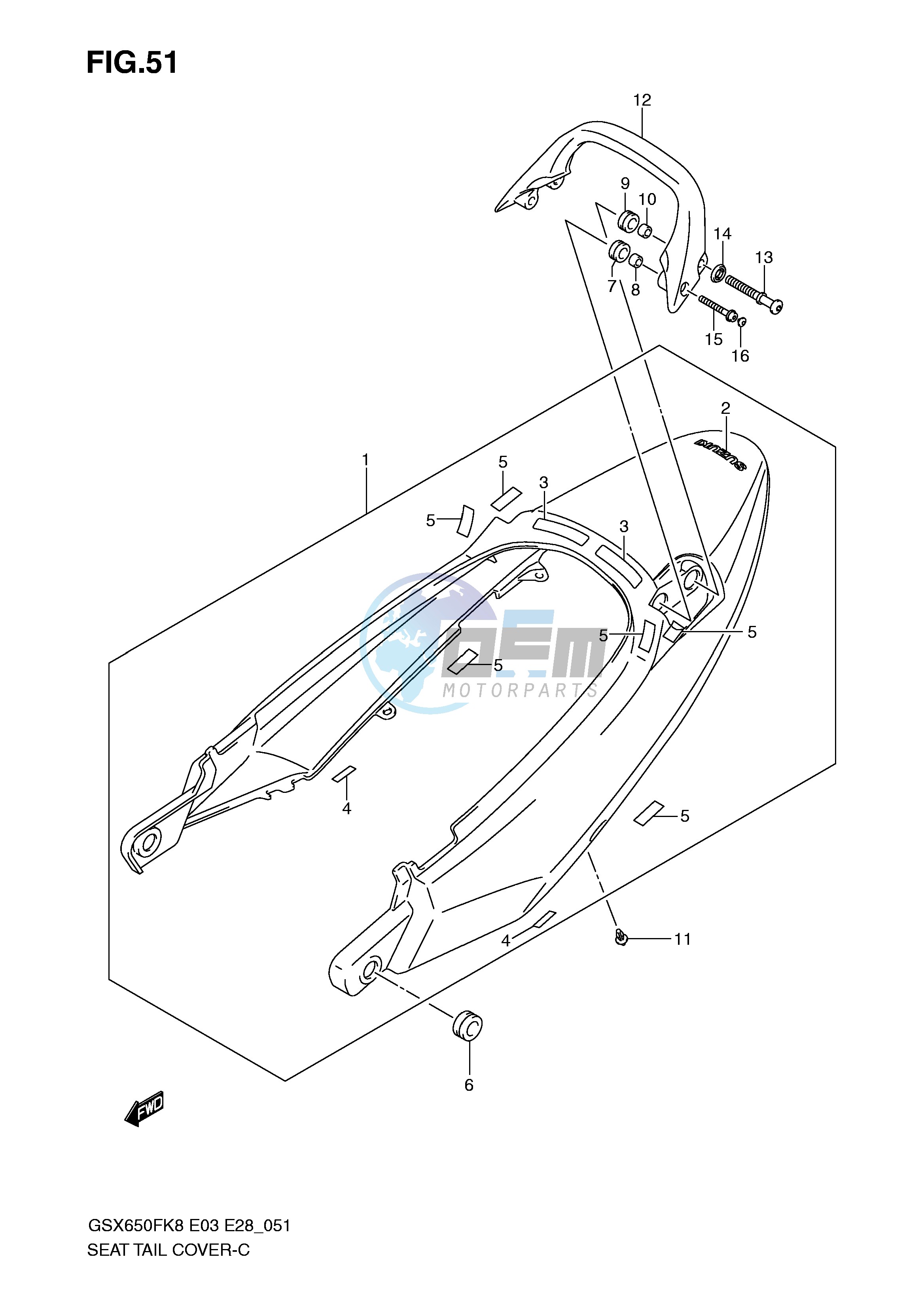 SEAT TAIL COVER (MODEL K8:YAY)