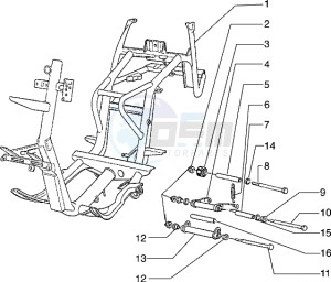 Hexagon 150 EXV1T 150cc drawing Chassis - Swinging arm - Aide stand