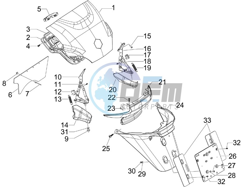 Rear cover - Splash guard