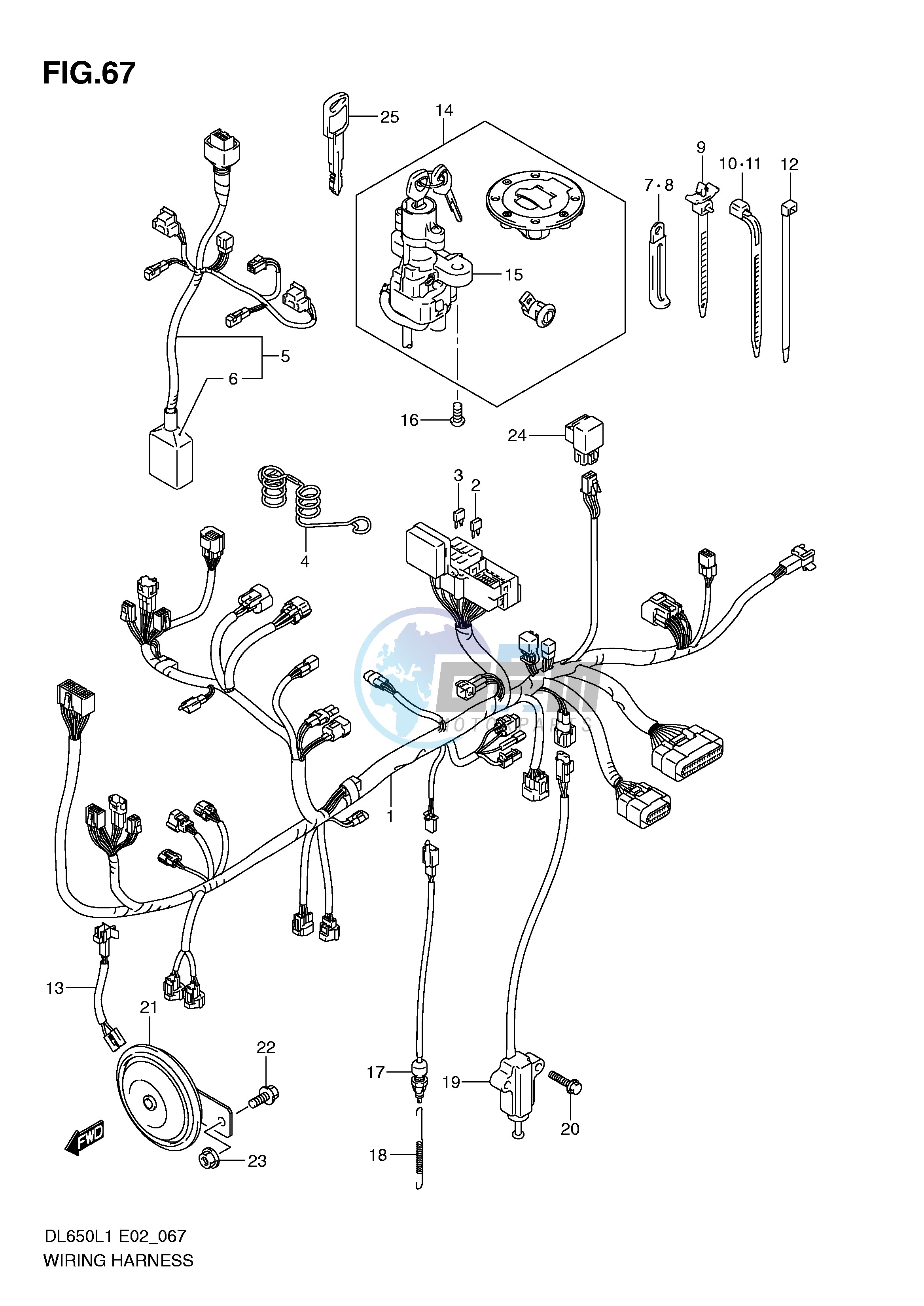 WIRING HARNESS (DL650UEL1 E19)