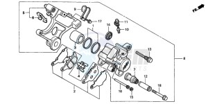 CB600F2 CB600F drawing REAR BRAKE CALIPER