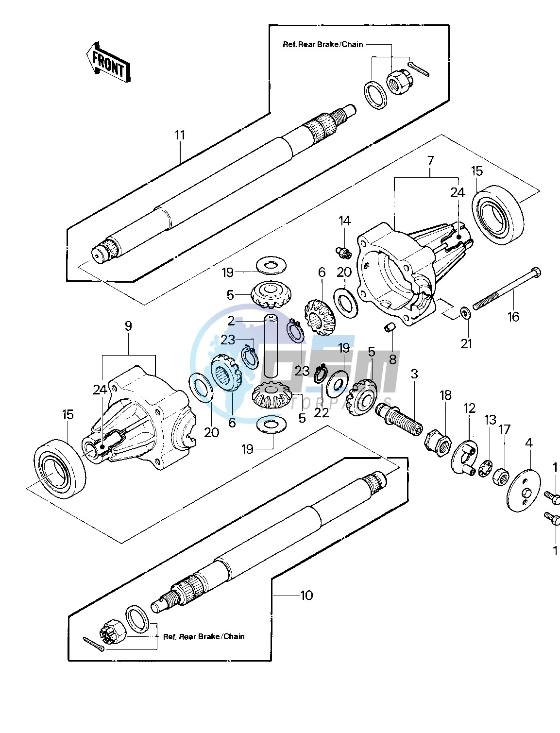 REAR AXLE -- 81-82 KLT200-A1_A2_A3- -