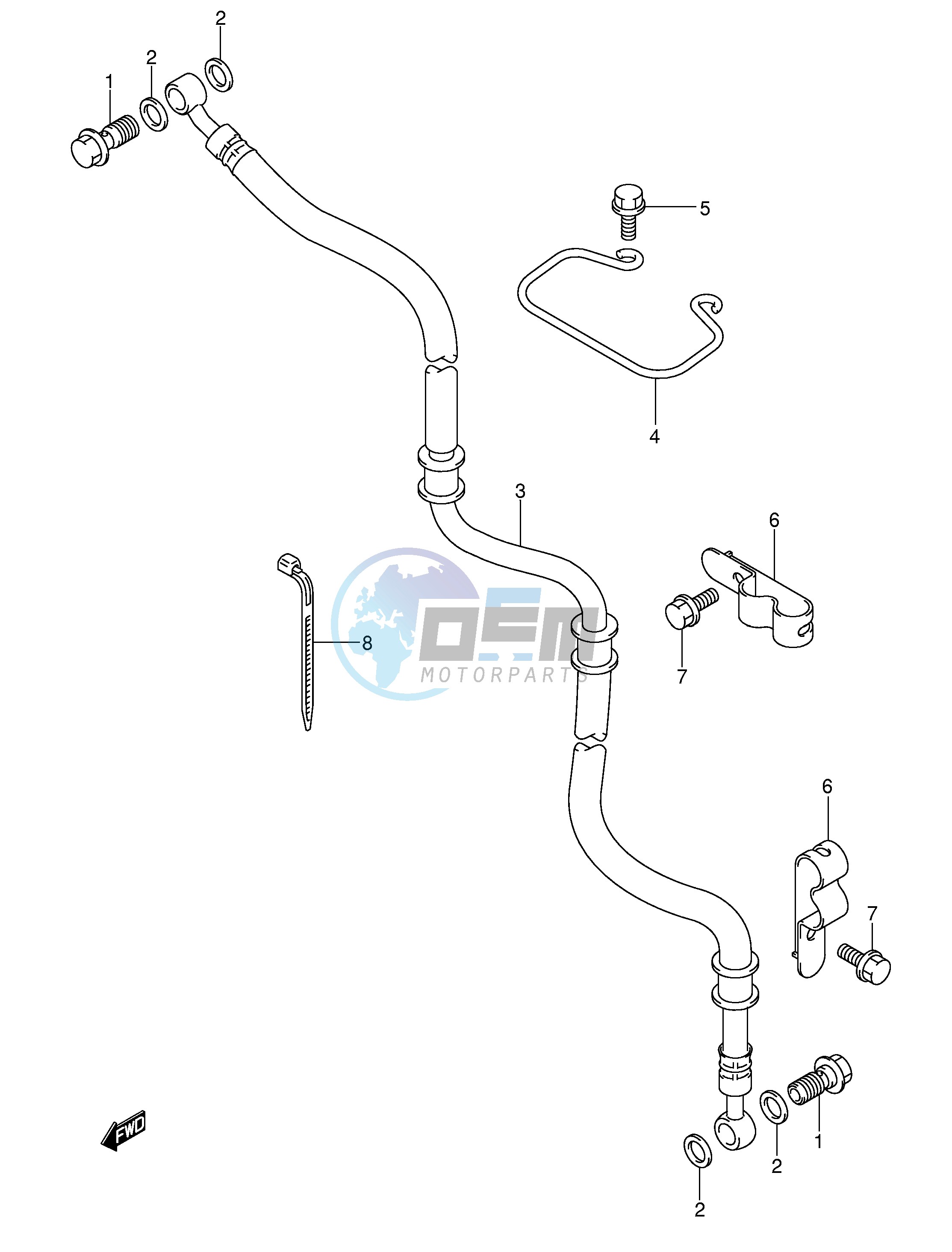 FRONT BRAKE HOSE (MODEL K3)