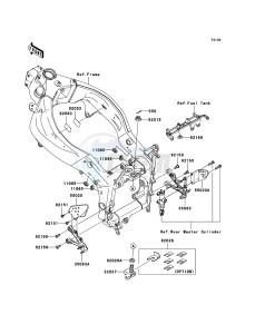 NINJA ZX-6R ZX636-C1H FR GB XX (EU ME A(FRICA) drawing Frame Fittings(Front)