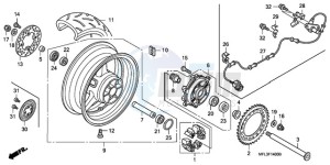 CBR1000RR9 Korea - (KO / SPC) drawing REAR WHEEL