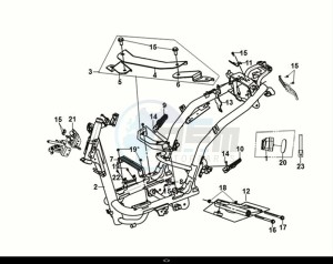 FIDDLE IV 125 (XG12W1-IT) (M0) drawing FRAME BODY - ENGINE MOUNT