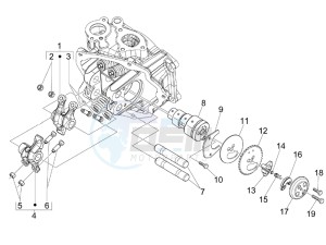 Carnaby 250 4t ie e3 drawing Camshaft - Rocking levers support unit