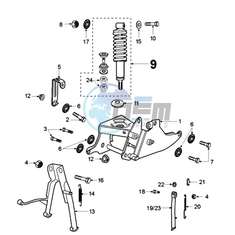 REAR SHOCK AND STAND