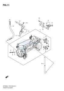 SFV650 (E3-E28) Gladius drawing THROTTLE BODY (SFV650L1 E28)